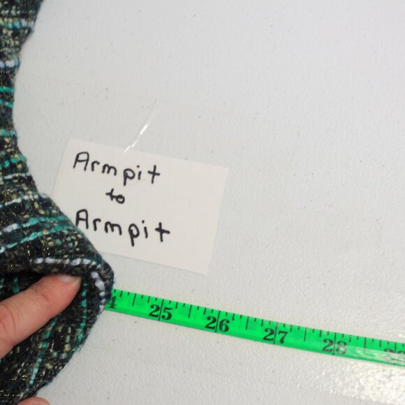 #565B Chico's Cool-Toned Plaid Dress Jacket Size 3 (16) - Picture 9 of 11